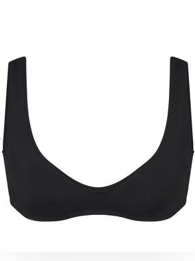 SKIMS Signature Swim Plunge Triangle Bikini Top Onyx Black XS NWT